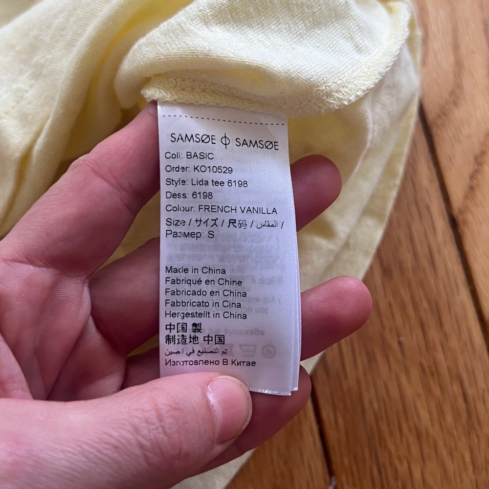 Hemp and Cotton Blend Butter Yellow T-Shirt - Picture 6 of 10